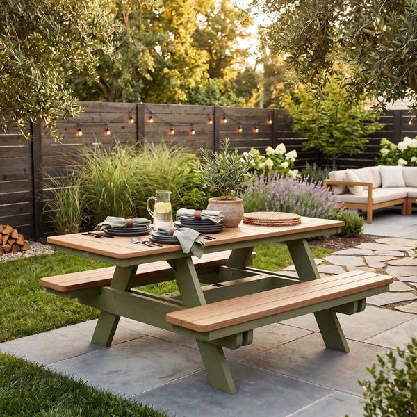 Berlin Gardens ADA Rectangular Poly Lumber Picnic Table