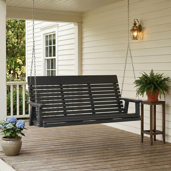 Berlin Gardens Casual Back Poly Lumber Three Seat Swing with Stainless Steel Chains