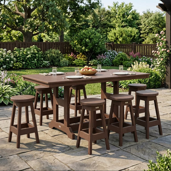 Berlin Gardens 8-Person Garden Classic Poly Bar Table Set