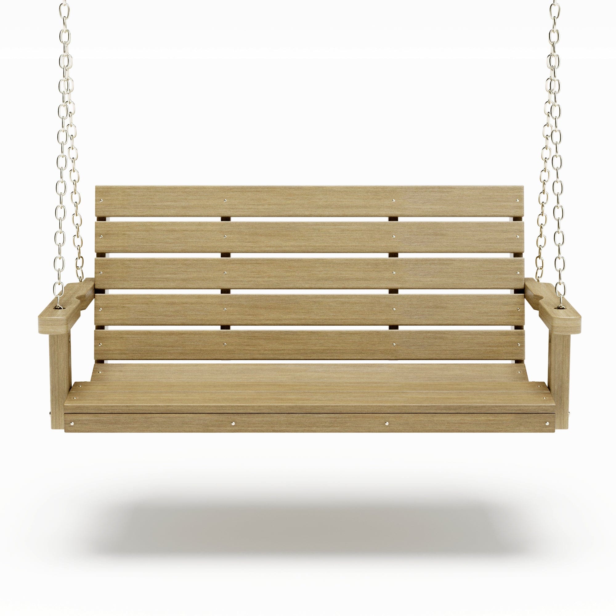 SimplyPoly 4 Foot Amish Made Signature Recycled Plastic Porch Swing, Birchwood Wood Grain