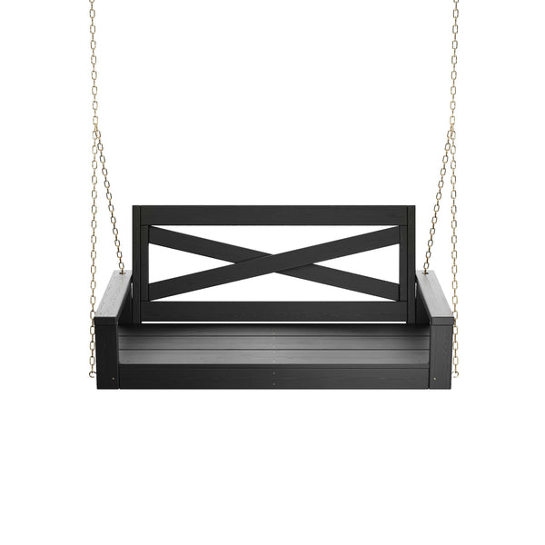 Porchgate Amish Heavy Duty 700 Lb 5-Foot Boardwalk Porch Swing - Tricorn Black