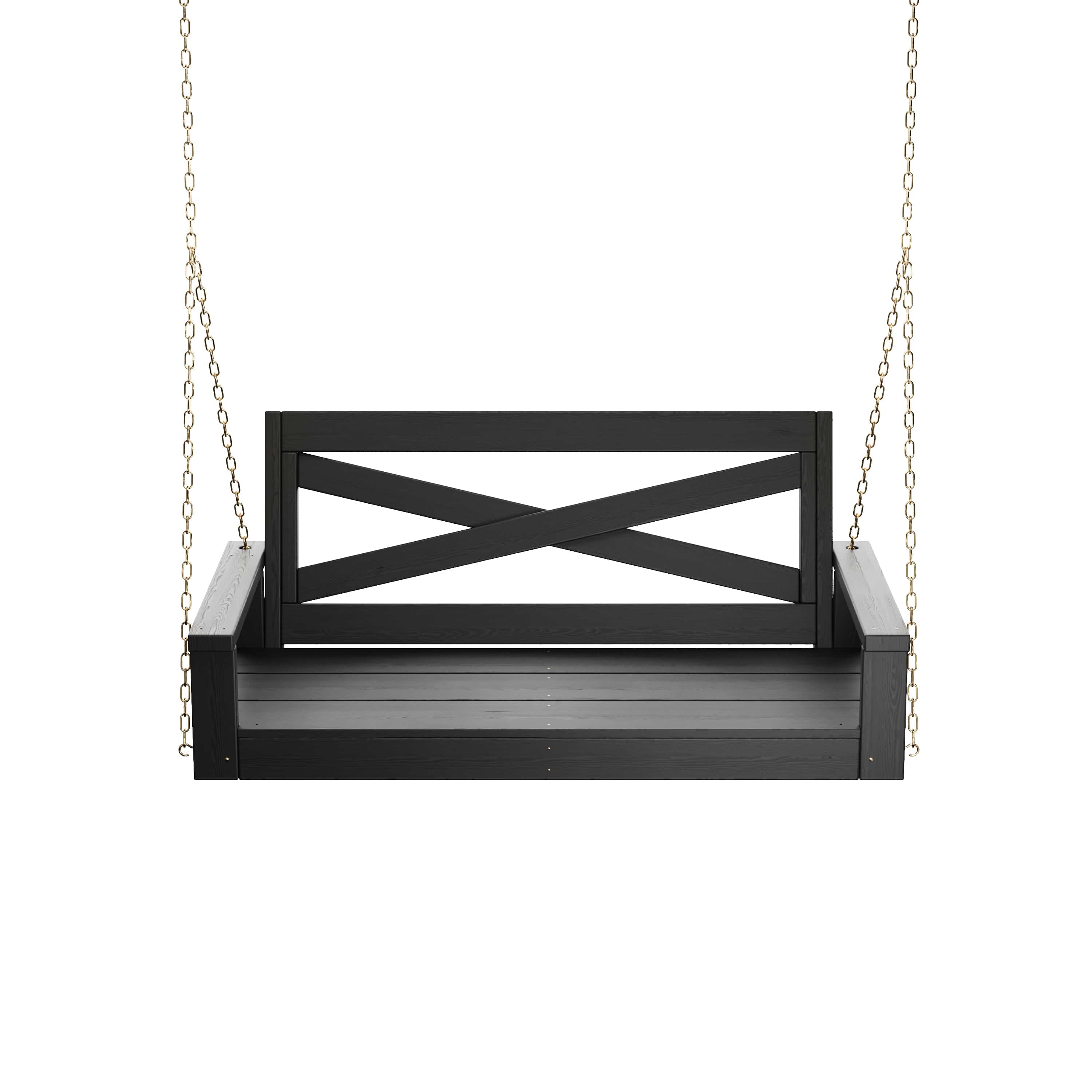 Porchgate Amish Heavy Duty 700 Lb 5-Foot Boardwalk Porch Swing - Tricorn Black