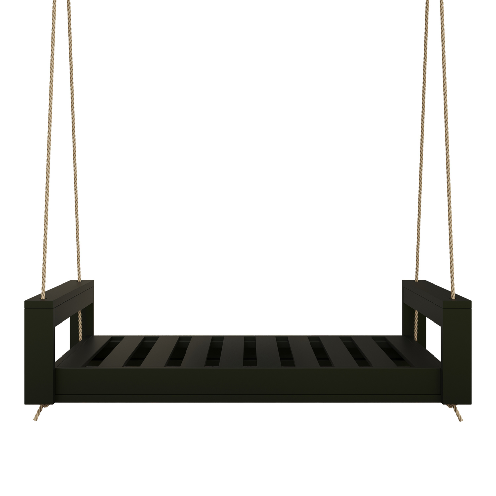 Breezy Acres The Lancaster Daybed Wooden Swing in Black Paint