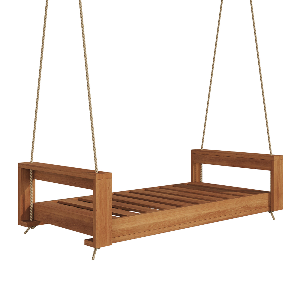 Breezy Acres The Lancaster Daybed Wooden Swing in Cedar Stain