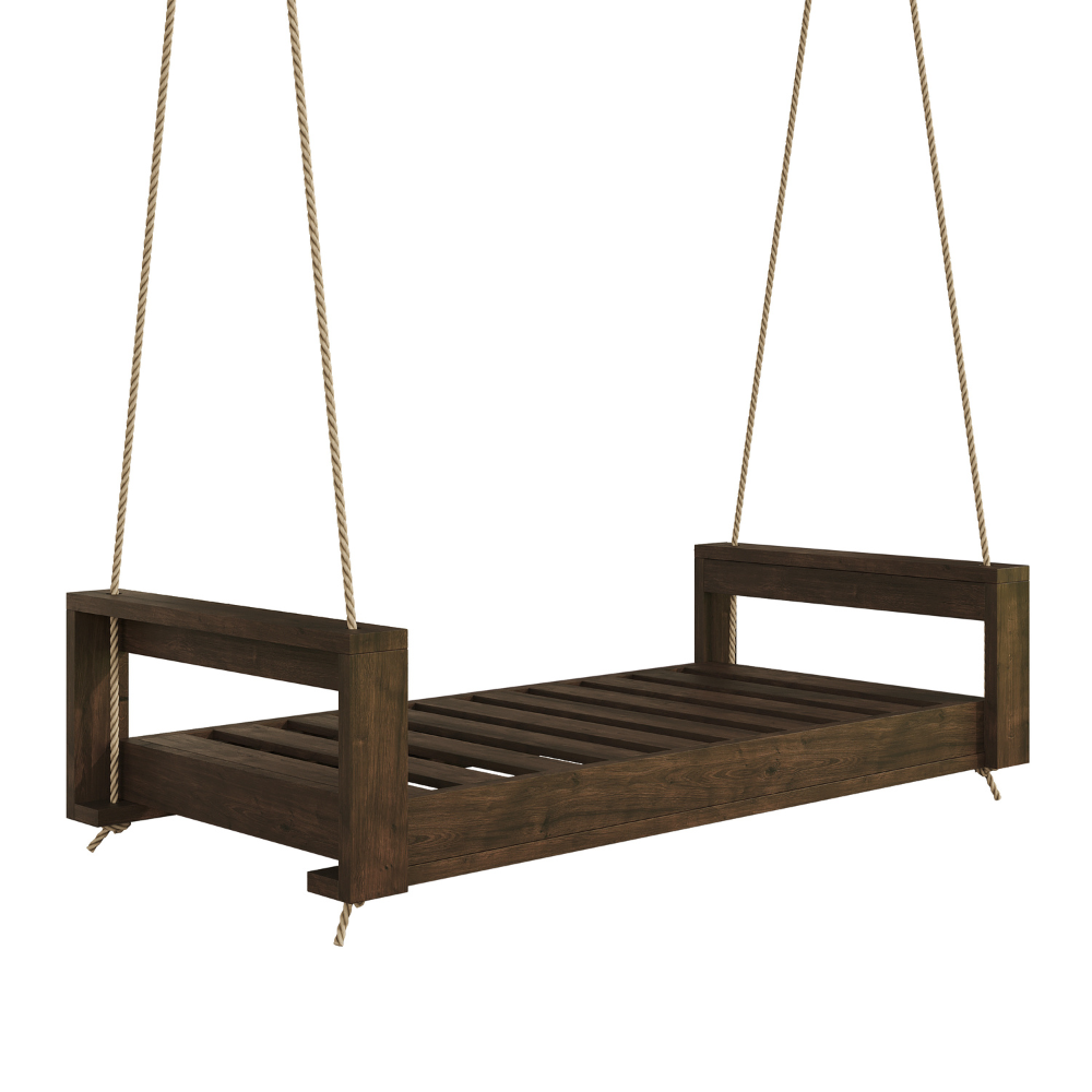 Breezy Acres The Lancaster Daybed Wooden Swing in Dark Walnut Stain
