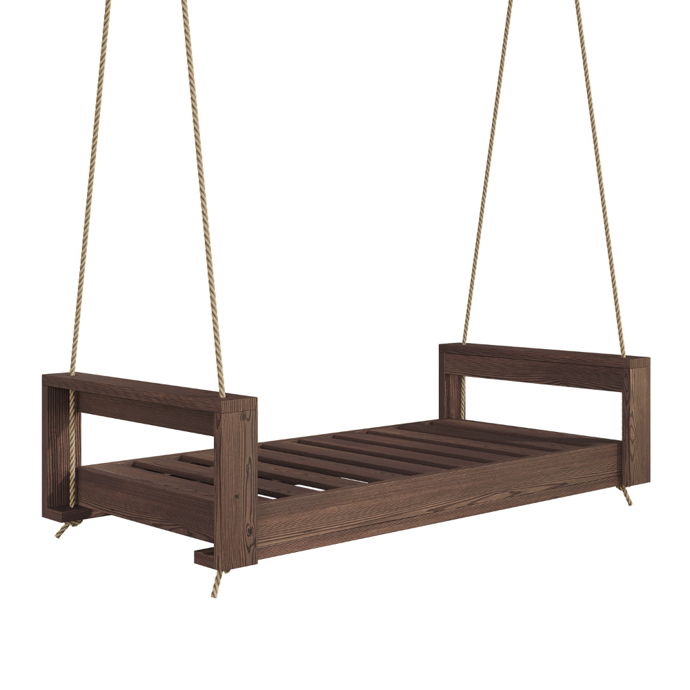 Breezy Acres The Lancaster Daybed Wooden Swing in Oak Stain