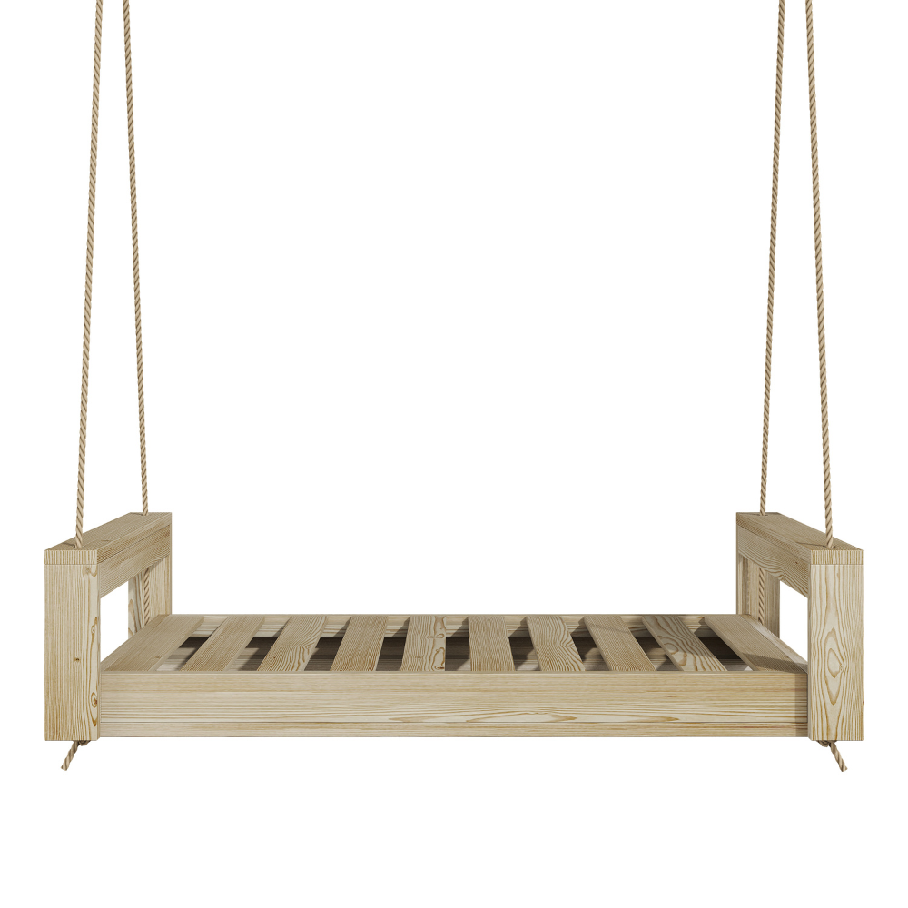Breezy Acres The Lancaster Daybed Wooden Swing in Unfinished