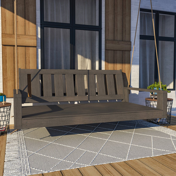 Amish Casual Twin Uptown Porch Swing Bed in Clearcoat Dark Walnut