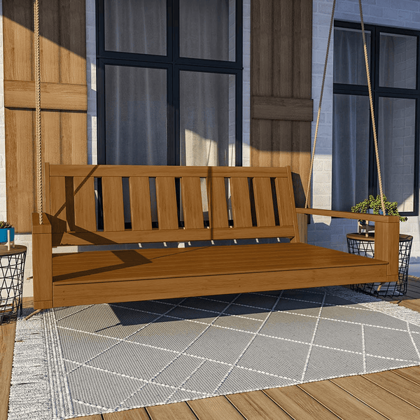 Amish Casual 4 Foot Uptown Porch Swing Bed in Oak Stain