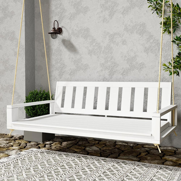 Amish Casual 5 Foot Uptown Porch Swing Bed in Pure White Paint