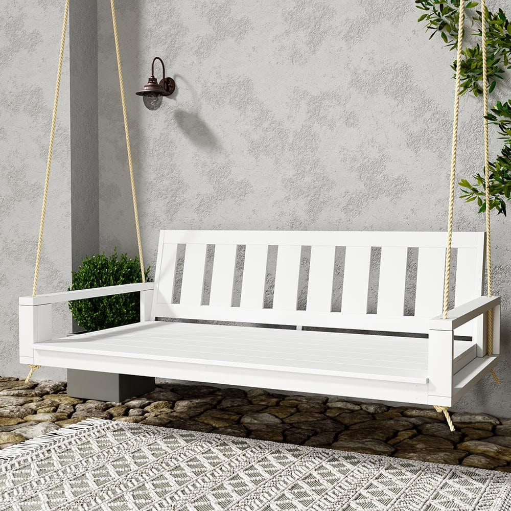 Amish Casual 6 Foot Uptown Porch Swing Bed in Pure White Paint