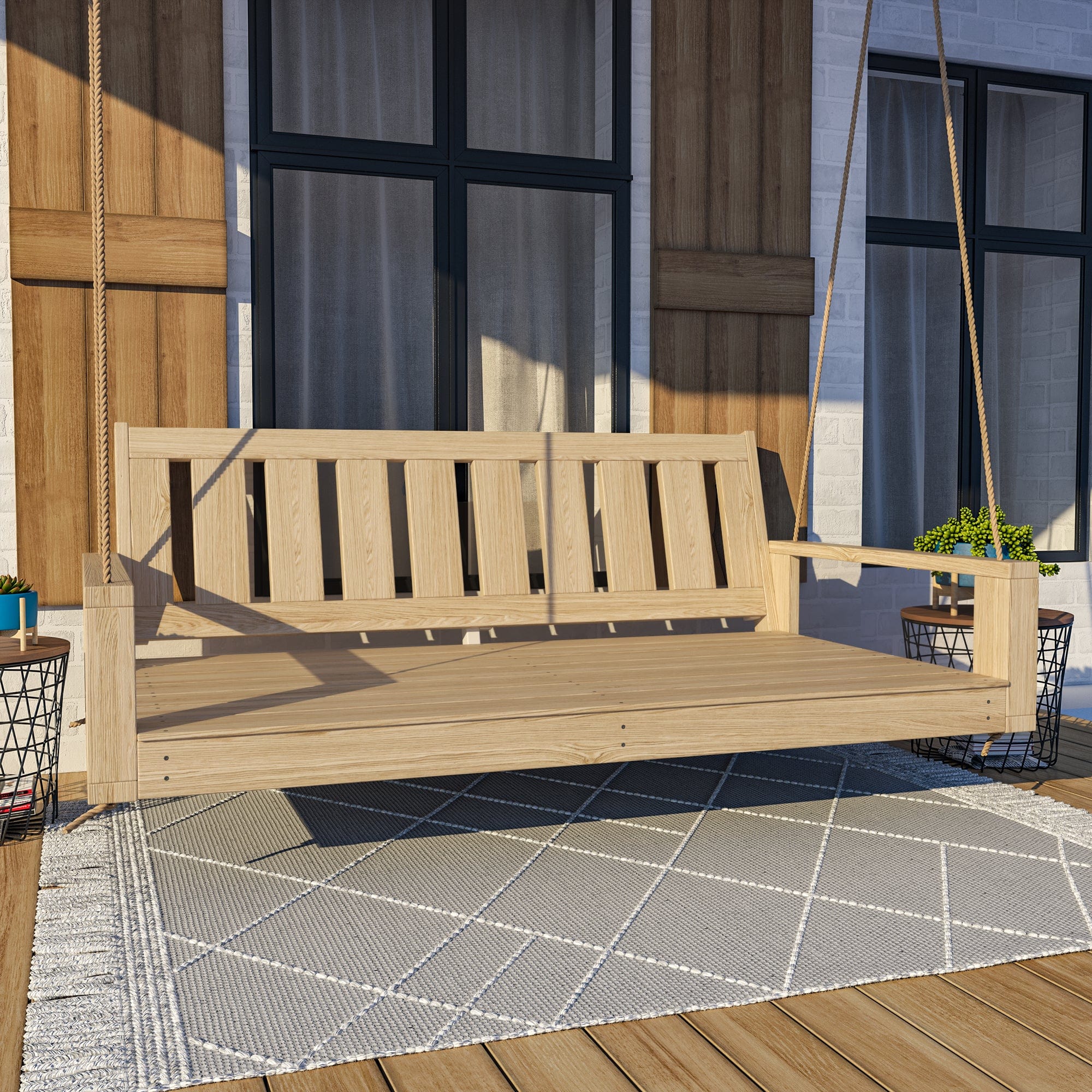 Amish Casual Uptown Wood Swing Bed