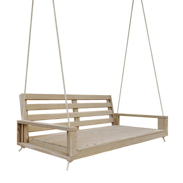 Amish Casual Waterford Hanging Bed Swing for Porch, 4 Ft Unfinished