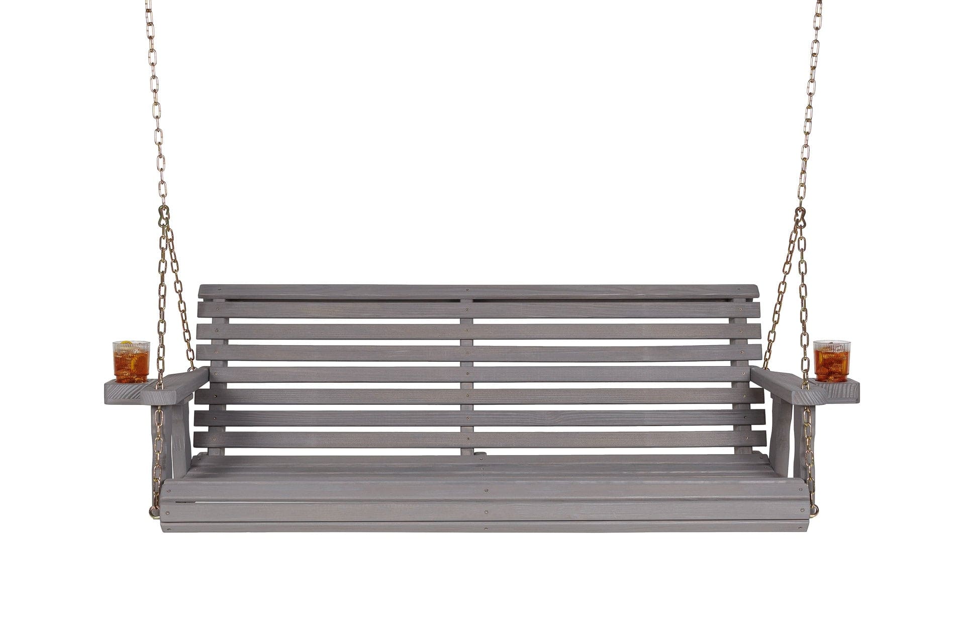 Amish Casual 3 Foot Roll Back Porch Swing in Grey Stain