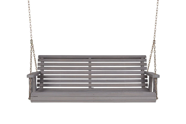 Amish Casual 4 Foot Roll Back Porch Swing in Grey Stain