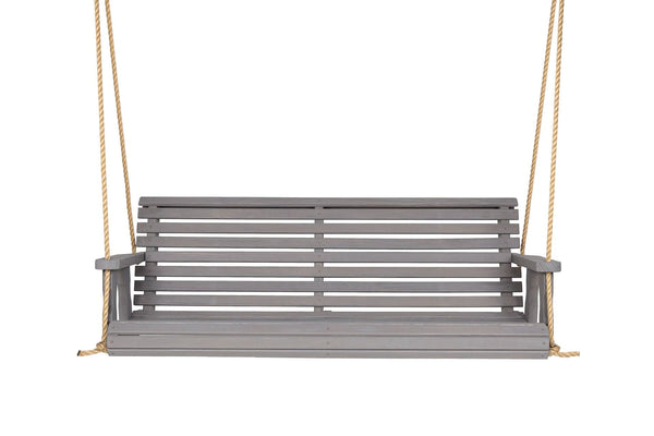 Amish Casual 4 Foot Roll Back Porch Swing in Grey Stain