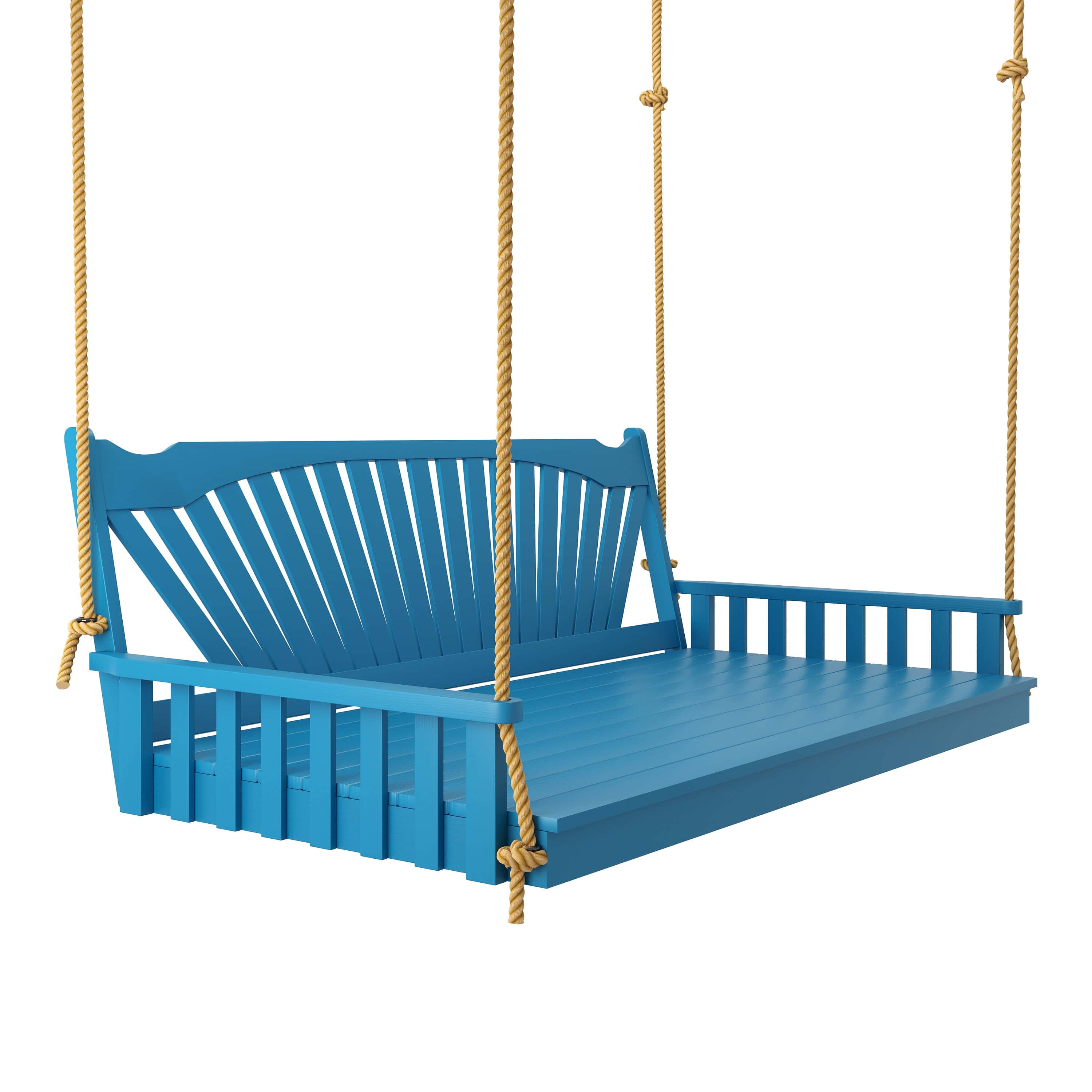 Keystone Amish Co. 6 Foot Sunburst Porch Swing Bed, Carribean Blue Paint