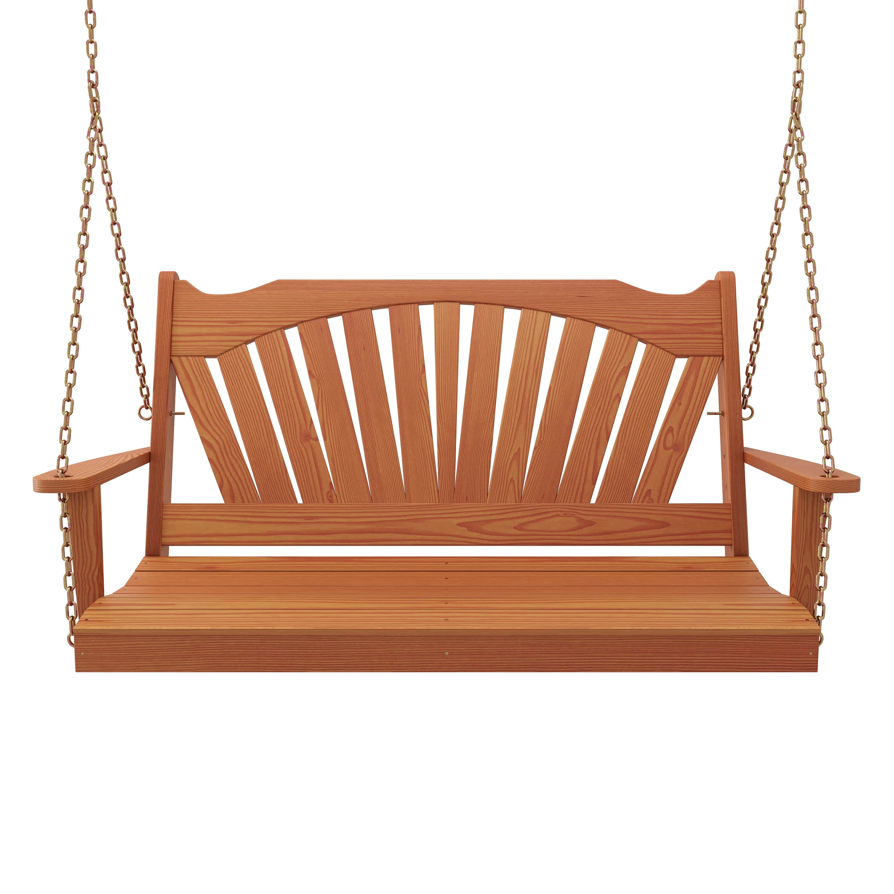 Keystone Amish Co. Sunburst Porch Swing, 6 Foot, Cedar Stain