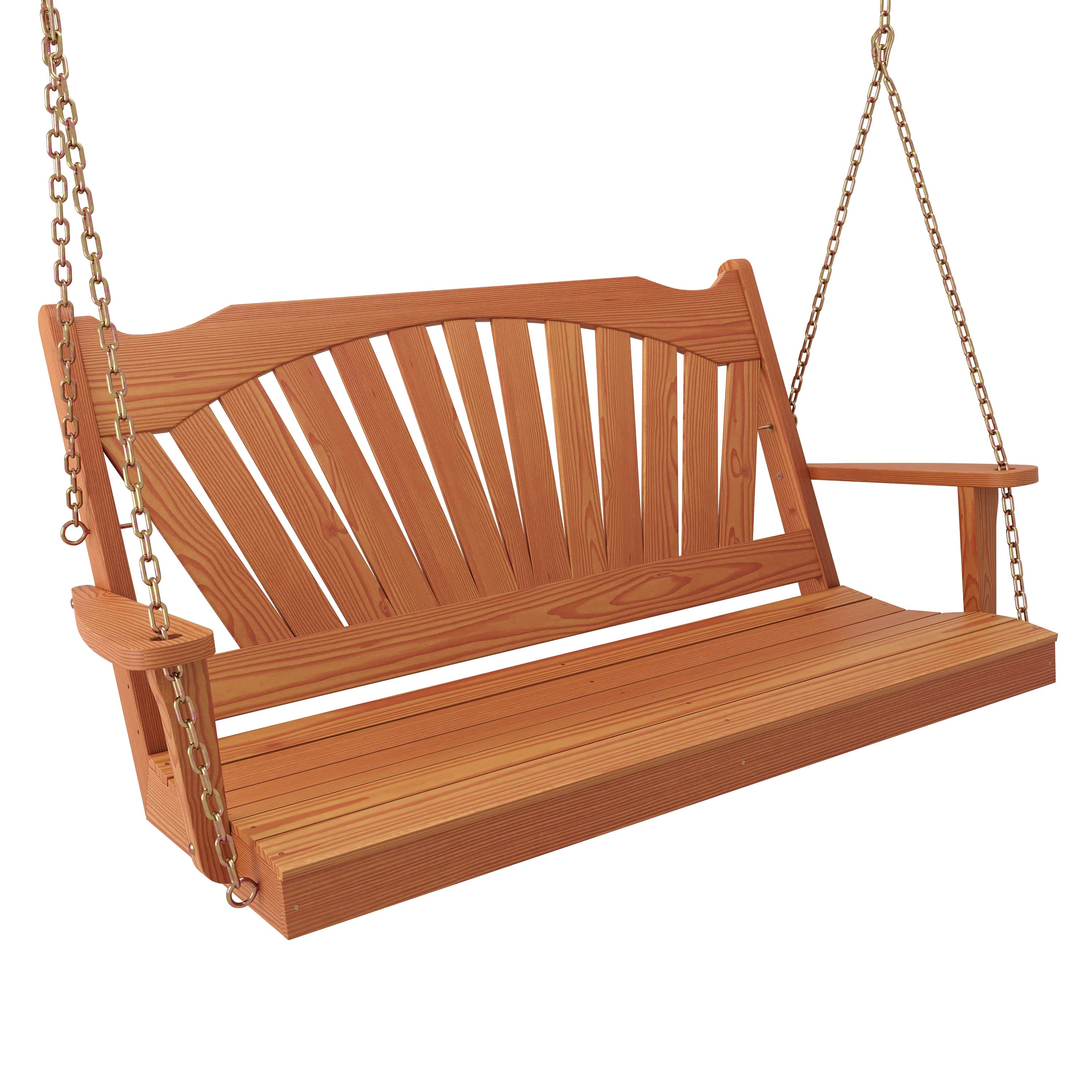 Keystone Amish Co. Sunburst Porch Swing, 6 Foot, Cedar Stain