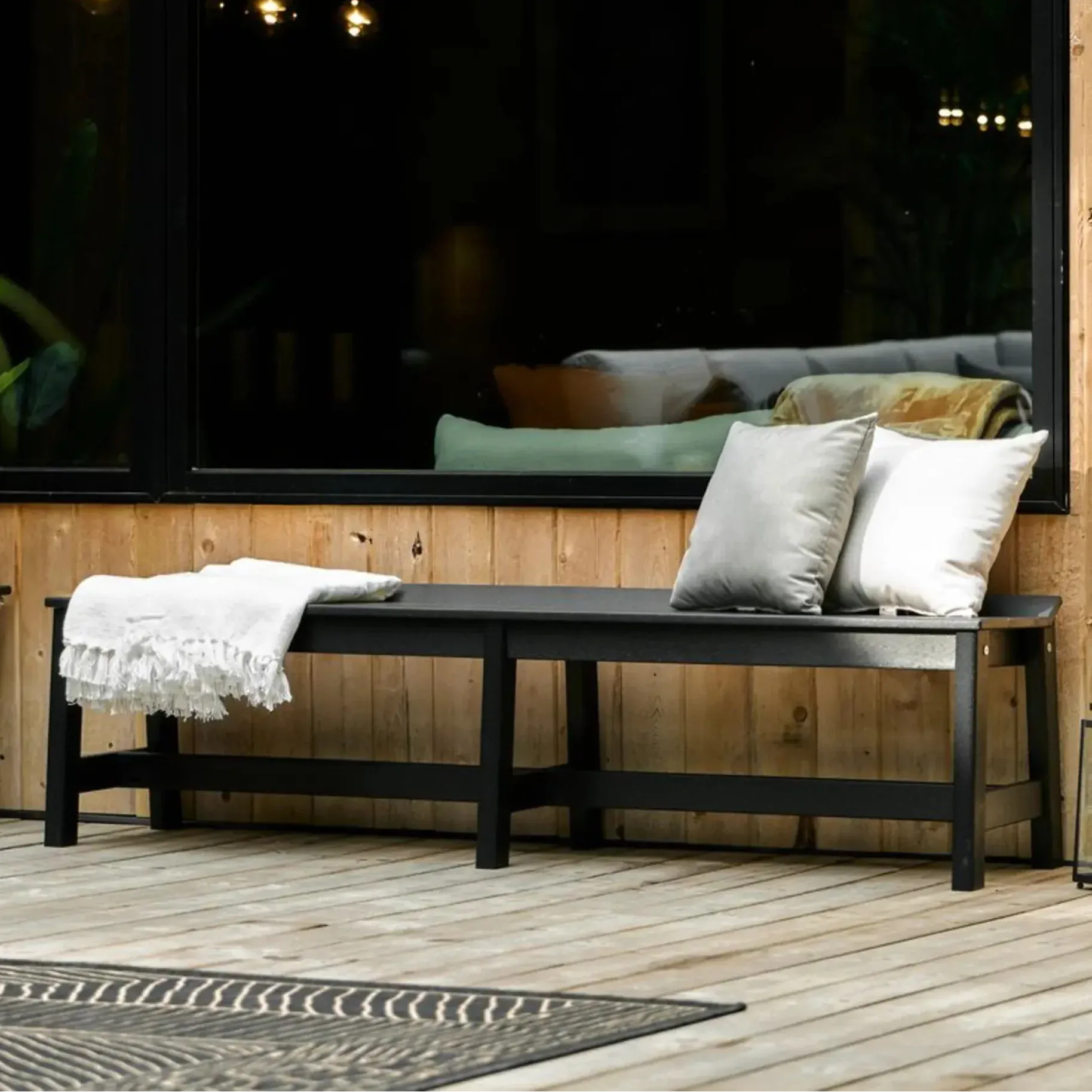 Café Dining Bench in Black