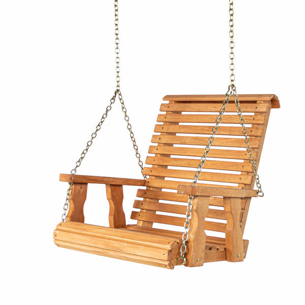 Amish Casual Heavy Duty Cedar Stain Roll Back Swing Chair