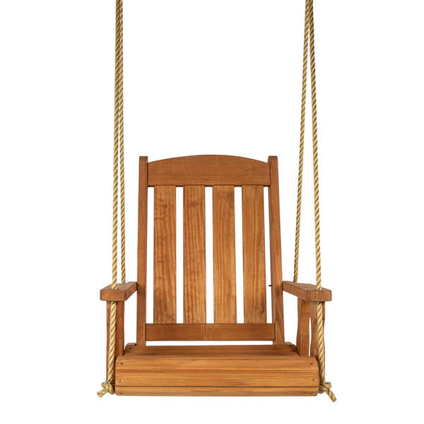Amish Casual Heavy Duty Outdoor Wood Swing Chair in Cedar Clearcoat