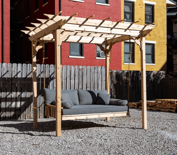 Keystone Amish Co. Cedar Pergola Swing Bed Stand