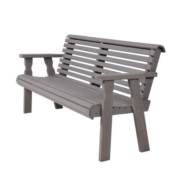Wooden Roll Back Garden Bench in Grey Stain