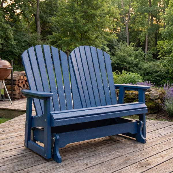 Berlin Gardens Comfo Back Poly Lumber Double Glider
