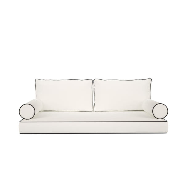 Cushion Perfect Sunbrella Mattress & Pillow Set with Contrasted Piping, Style 4