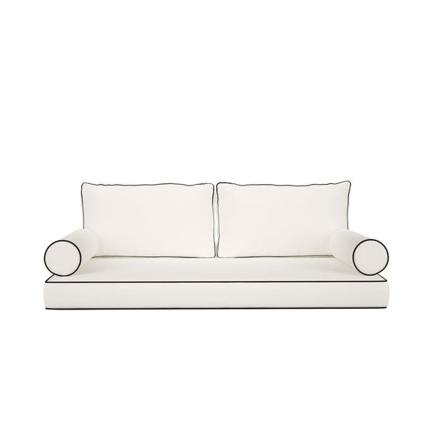 Cushion Perfect Sunbrella Mattress & Pillow Set with Contrasted Piping, Style 4