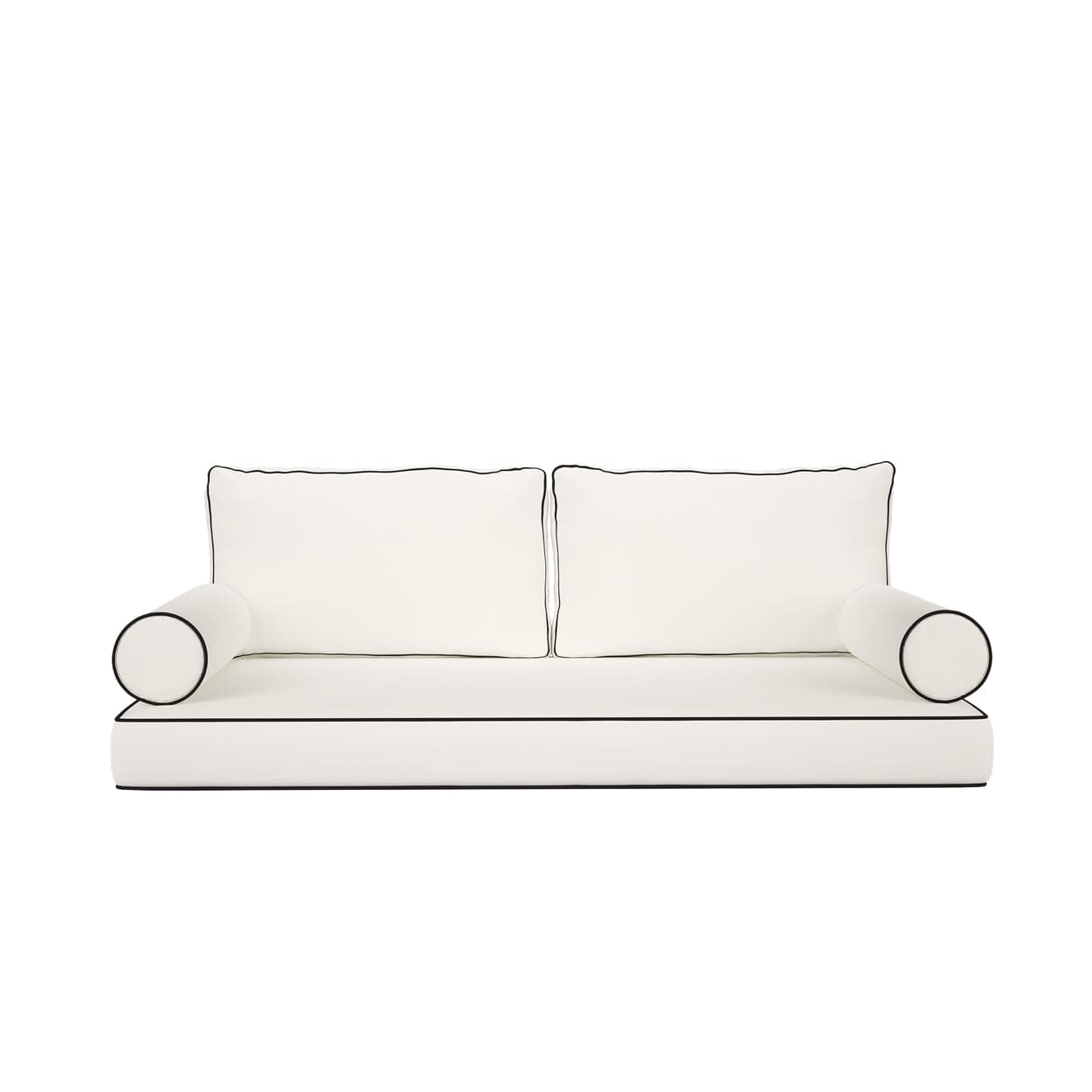 Cushion Perfect Sunbrella Mattress & Pillow Set with Contrasted Piping, Style 4