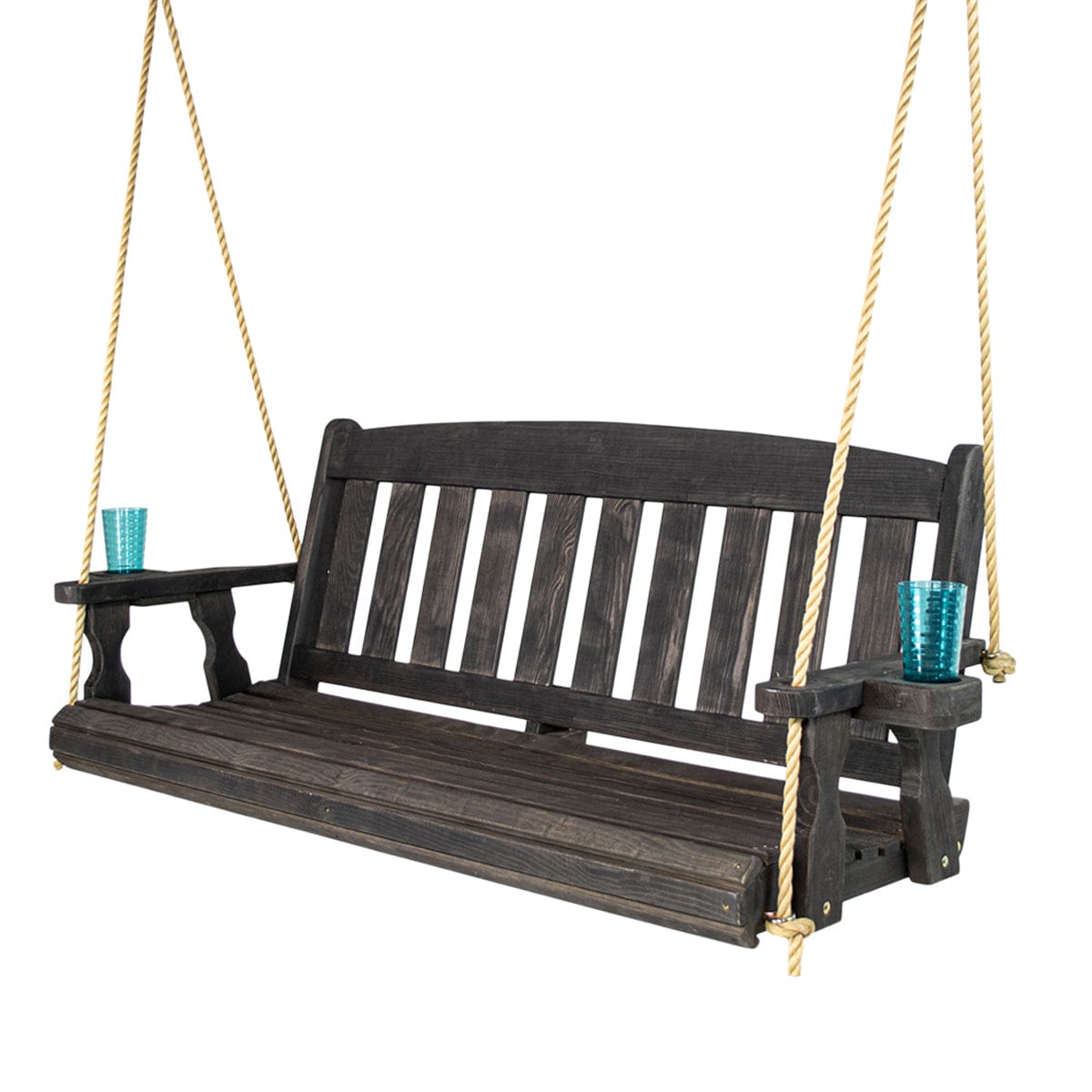 Amish Casual 4 Foot Black Stain Mission Porch Swing