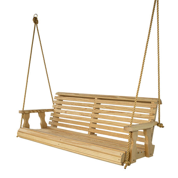 Unfinished Amish Casual Roll Back Swing with Ropes