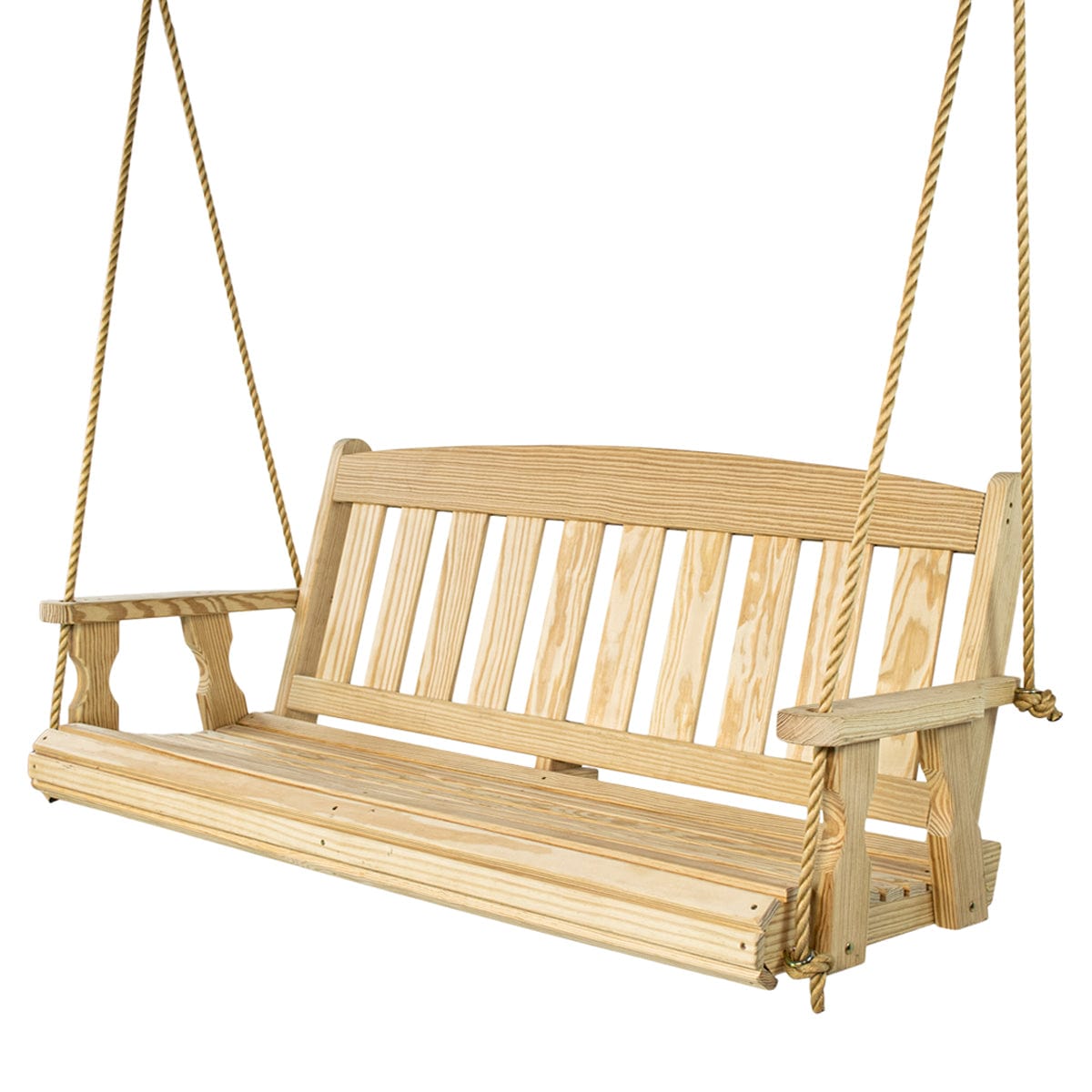 Amish Casual 6 Foot Unfinished Mission Porch Swing with Clearcoat