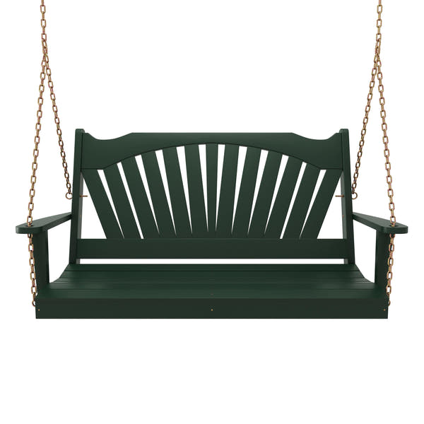 Keystone Amish Co. Sunburst Porch Swing, 5 Foot, Dark Green