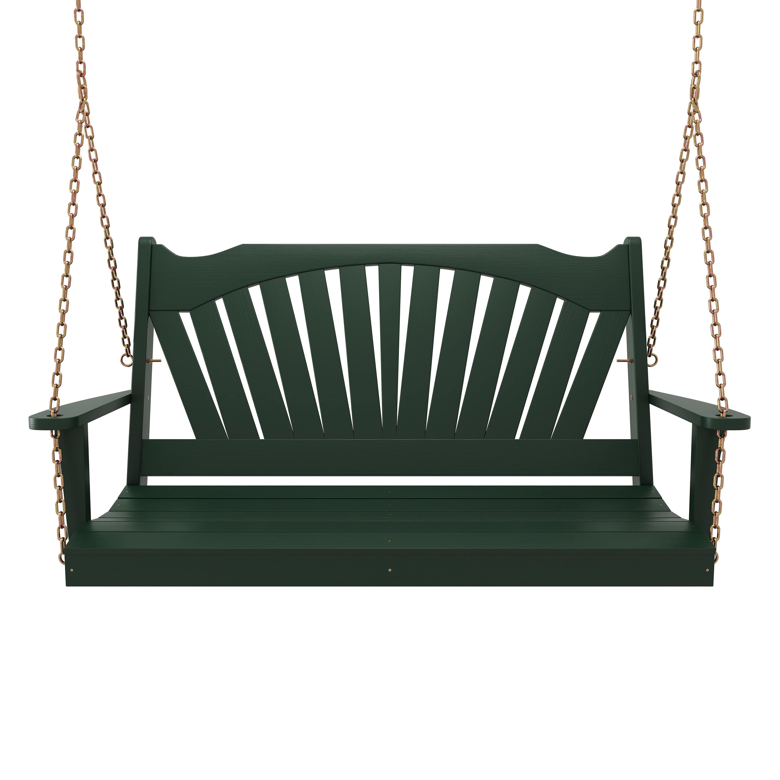 Keystone Amish Co. Sunburst Porch Swing, 6 Foot, Dark Green