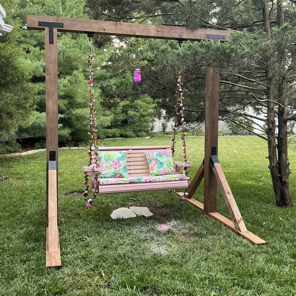 Amish Casual DIY Heavy Duty Swing Stand With Legs Bracket Hardware Kit (No Wood)