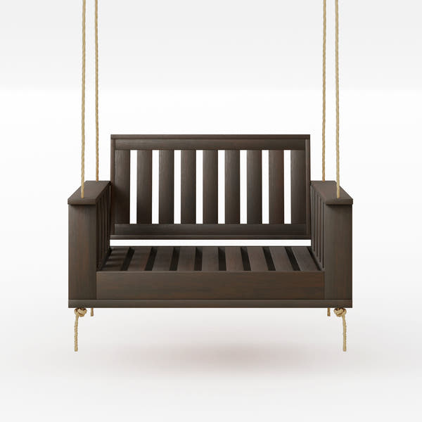Amish Casual Rockford Daybed Swing Package with Included Cushions, Lounge, Dark Walnut Stain with Clearcoat
