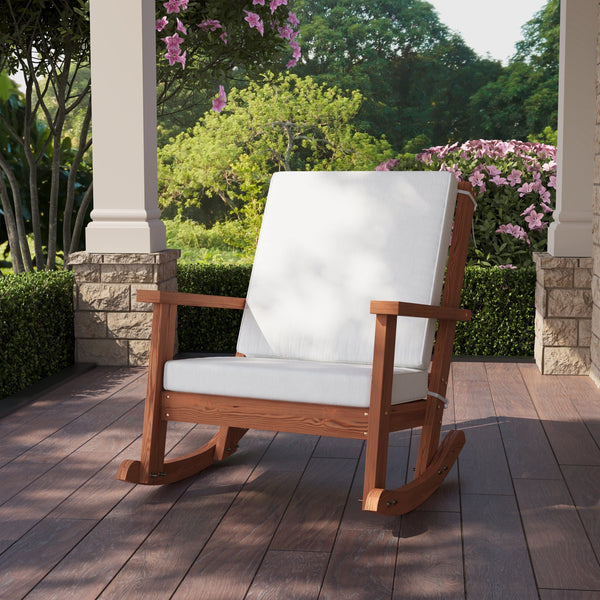 Amish Casual Deep Seated Outdoor Rocking Chair with Cushion
