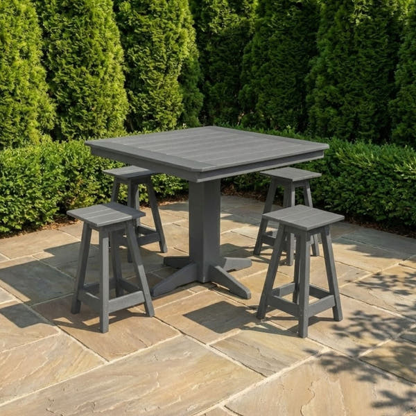 Keystone Amish Co. Riley 5-Piece Poly Counter Height Barstool Dining Set