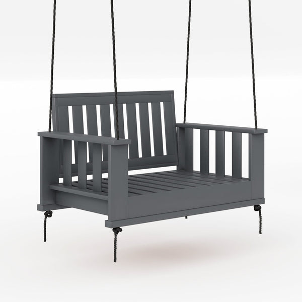 Amish Casual Rockford Daybed Swing Package with Included Cushions, Lounge, Dovetail Grey Paint