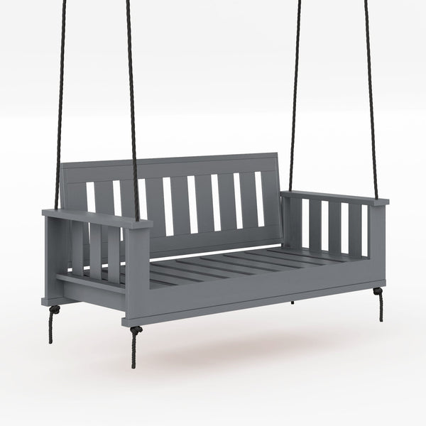 Amish Casual Rockford Daybed Swing Package with Included Cushions, Sofa, Dovetail Grey Paint