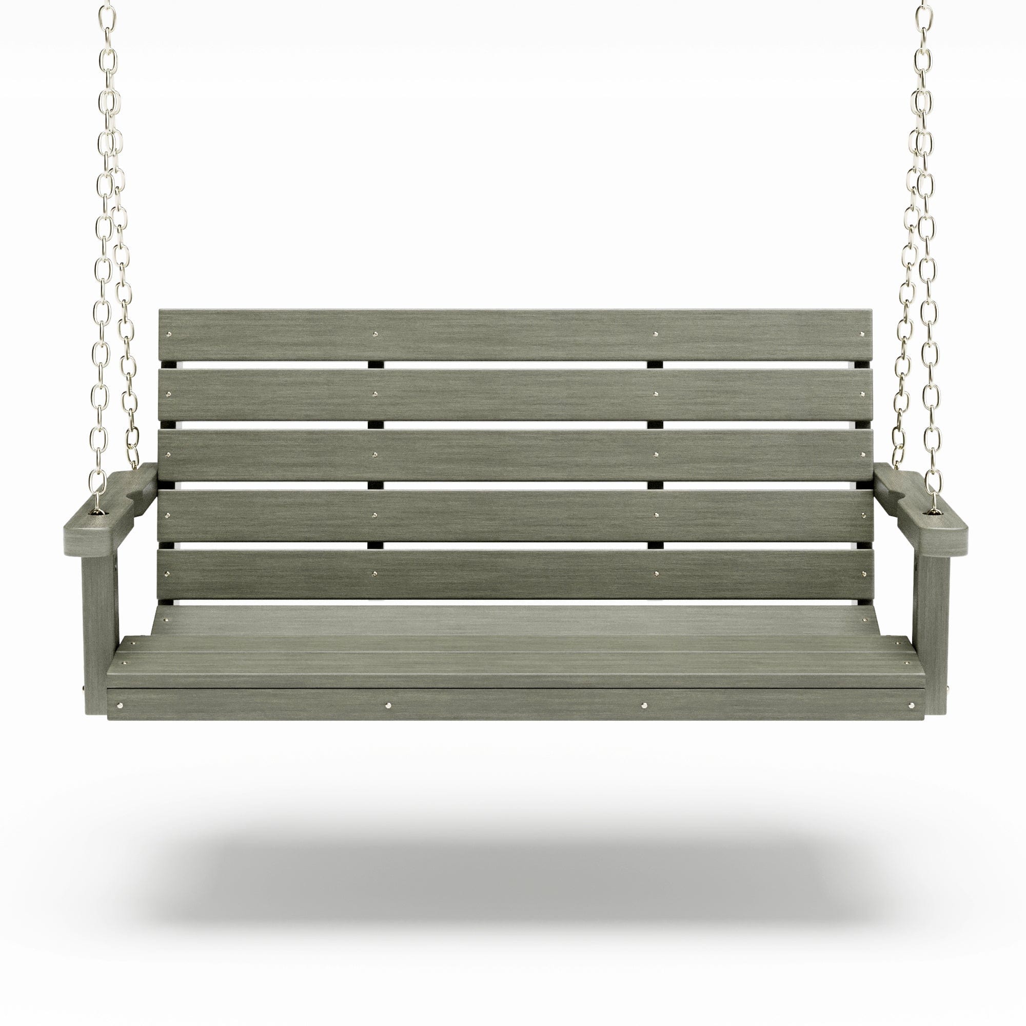 SimplyPoly 4 Foot Amish Made Signature Recycled Plastic Porch Swing, Driftwood Grey Wood Grain