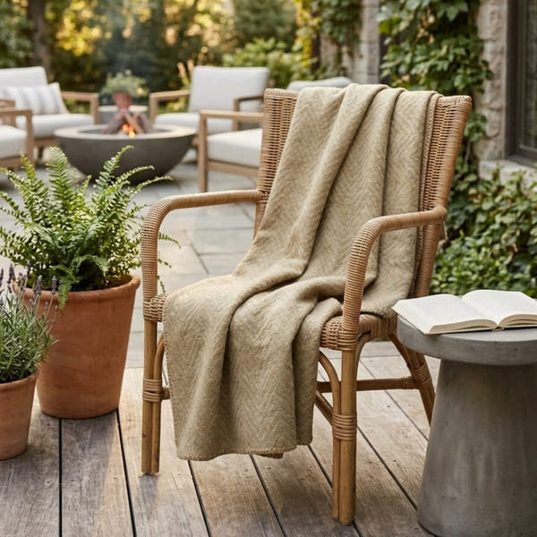 East Green Chevron Outdoor Throw Blanket