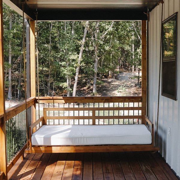East Green Conrad Grade-A Teak Twin Porch Swing Bed