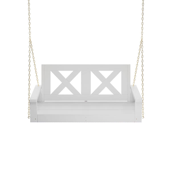 Porchgate Amish Heavy Duty 700 Lb 4-Foot Farmhouse Porch Swing - Pure White