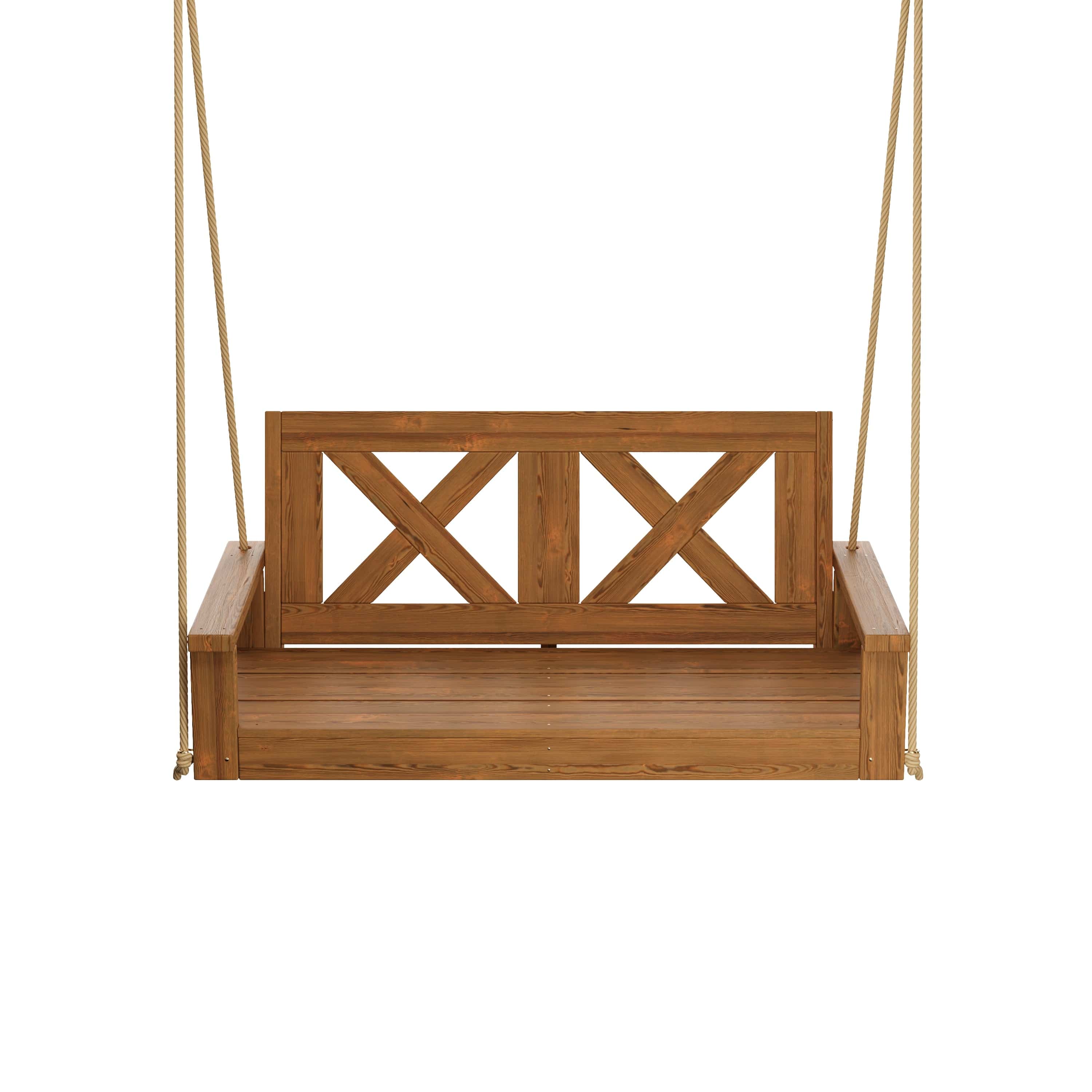 Porchgate Amish Heavy Duty 700 Lb 5-Foot Farmhouse Porch Swing - Oak Stain