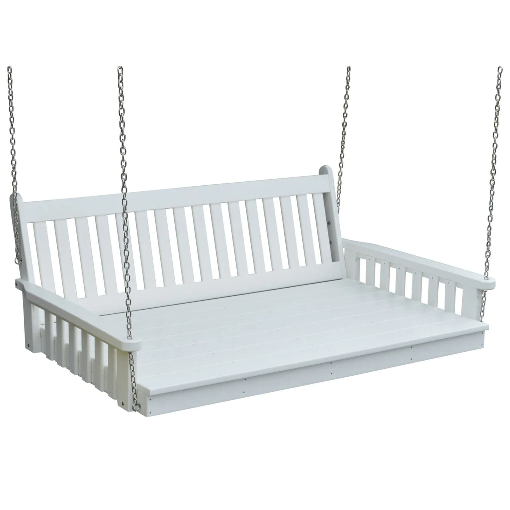 Keystone Amish Co. Twin Franklin Recycled Plastic Swing Bed, Bright White