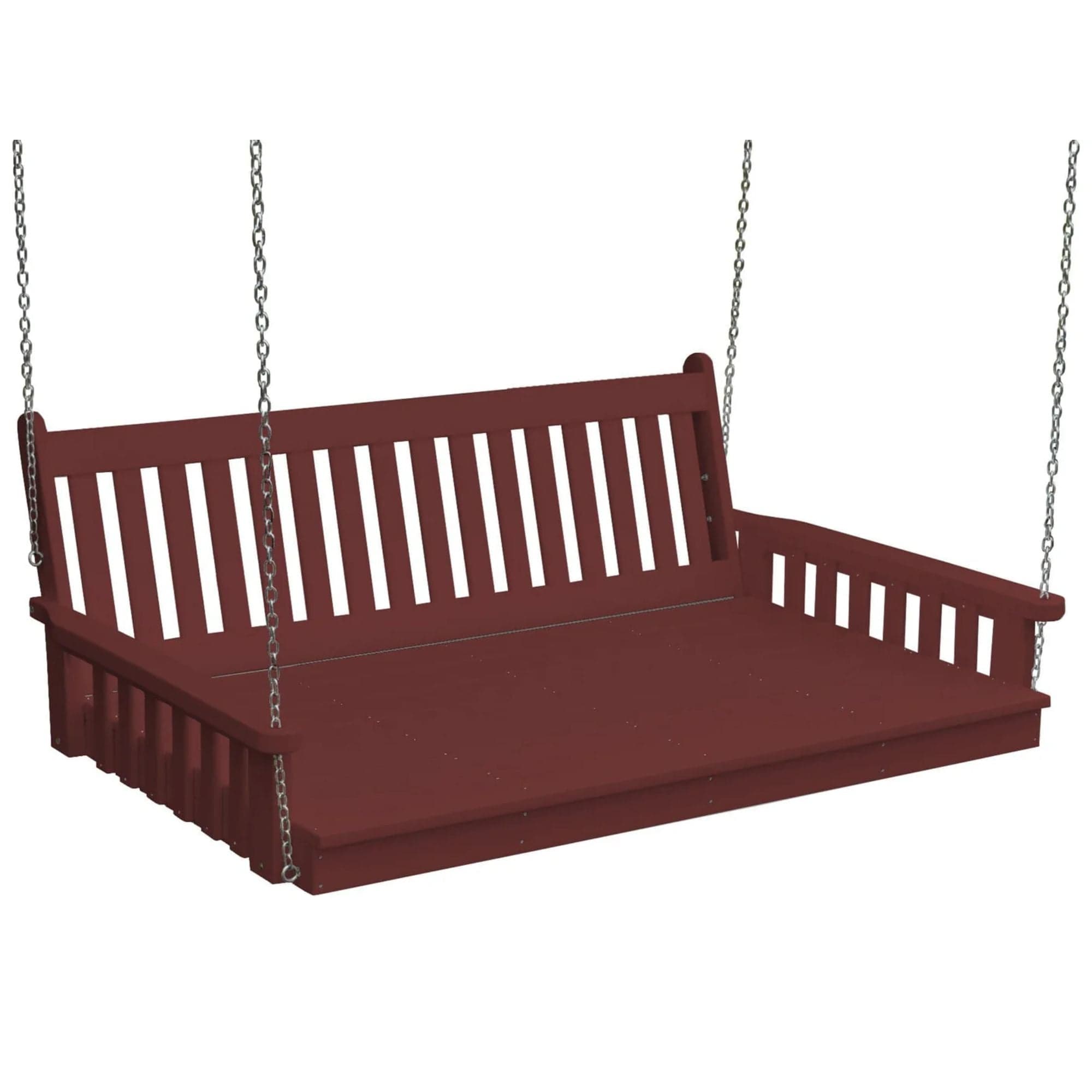 Keystone Amish Co. Twin Franklin Recycled Plastic Swing Bed, Cherry Wood